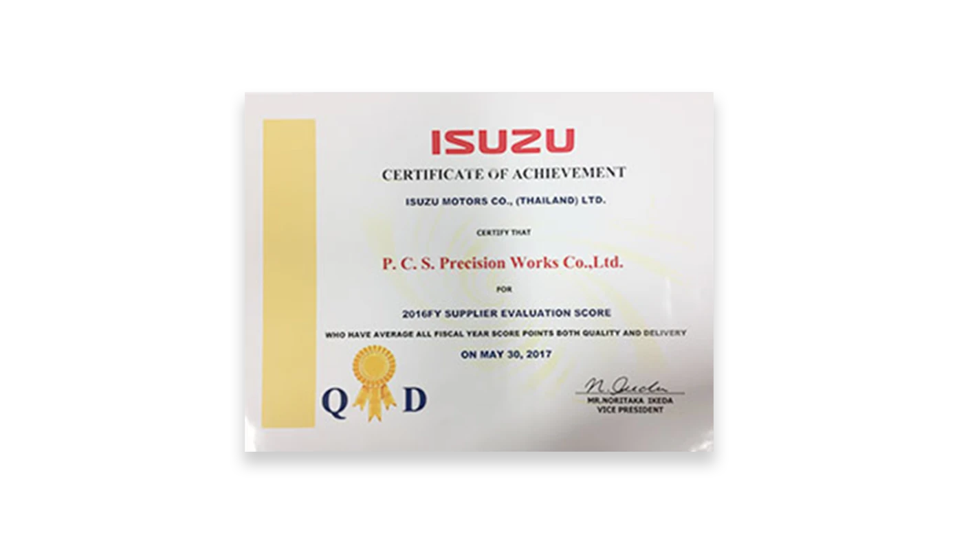 Award of 2016FY Quality and Delivery