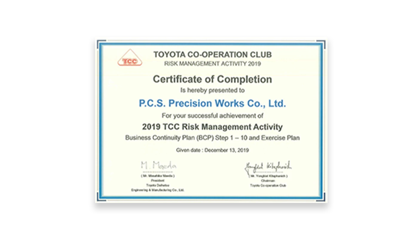 2019 TCC Risk Management Activity (BCP 10 Step) (Toyota)